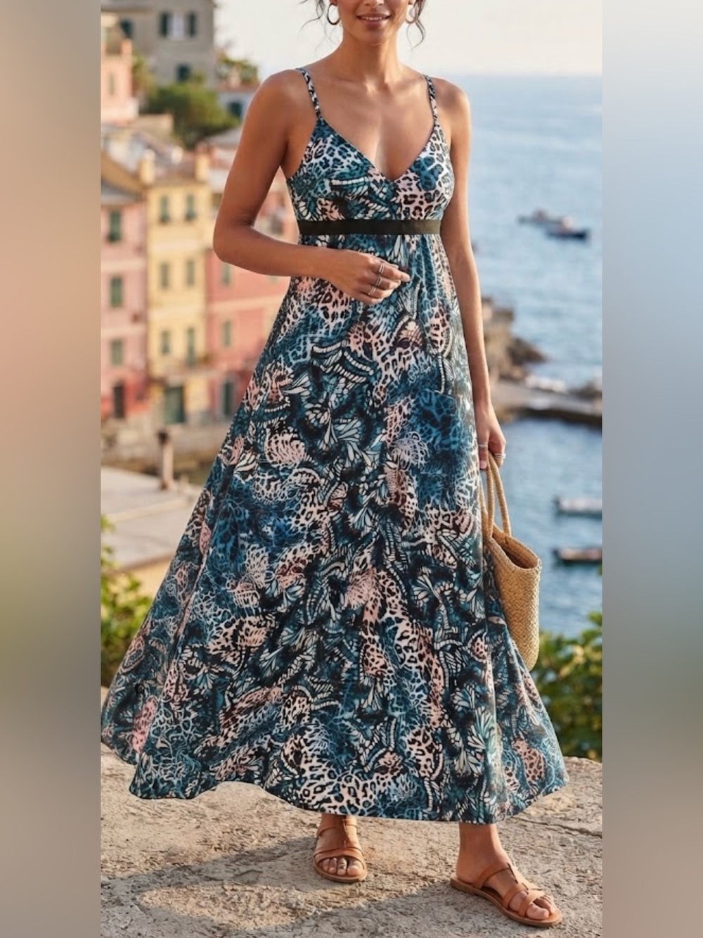 ALBERTO MAKALI Butterfly wing print maxi fully lined rare vintage NEW size L